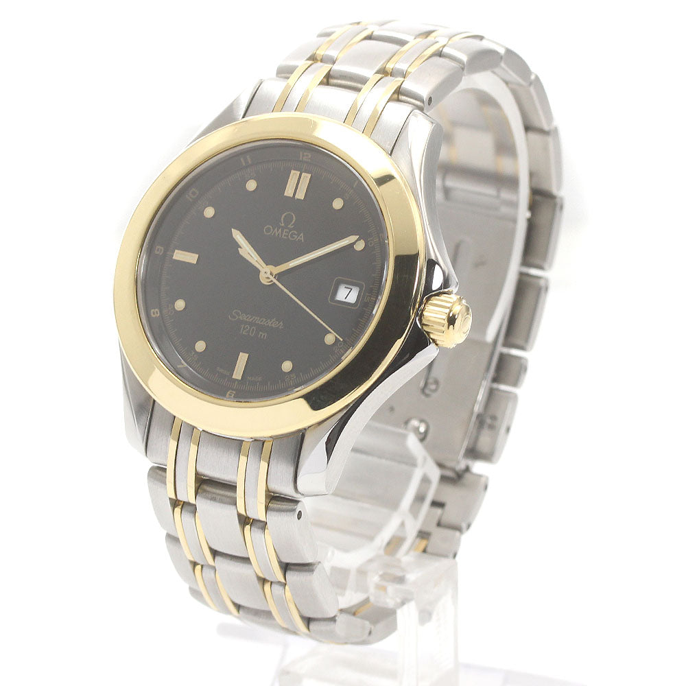 OMEGA Seamaster120 2311.50 YG bezel black Dial Quartz Men's Watch_876531