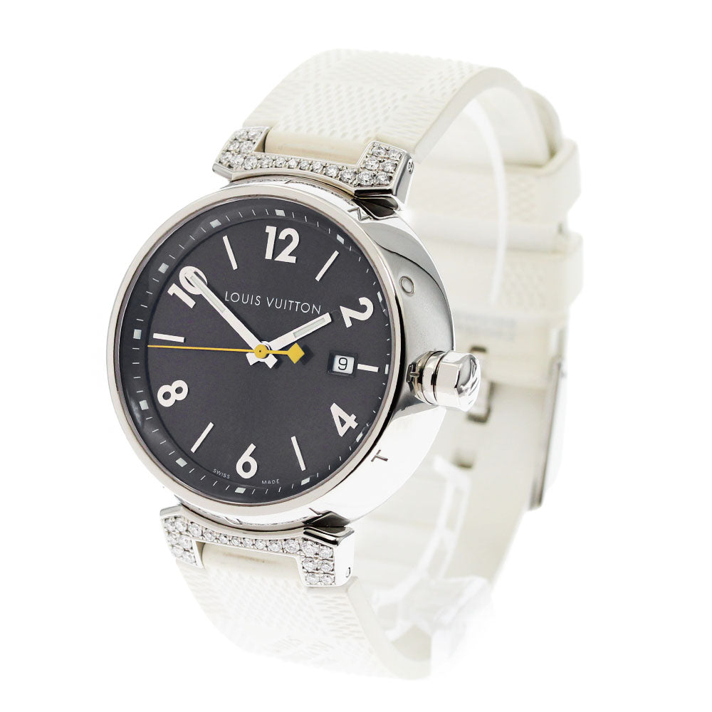 LOUIS VUITTON Tambour Q1111 Date after diamond Brown Dial Quartz Men's Watch_876532