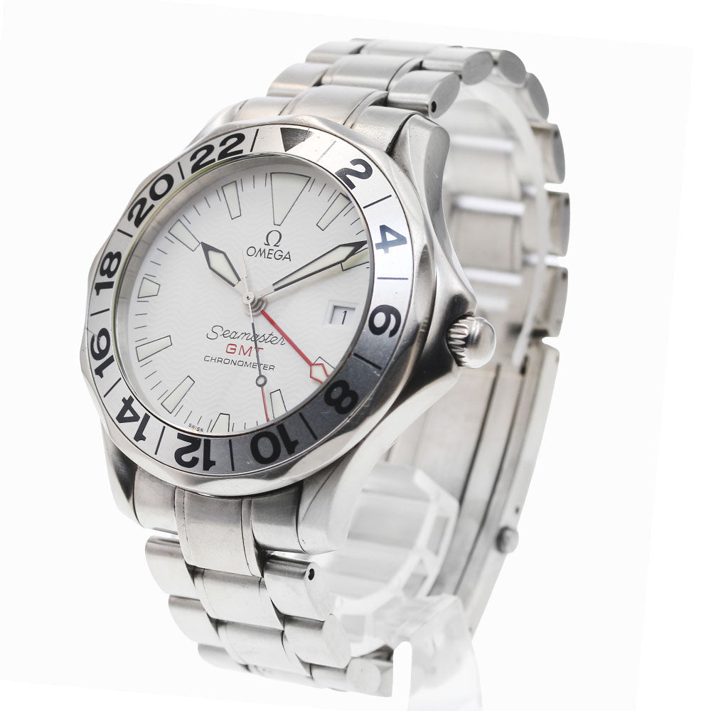 OMEGA Seamaster300 2538.20 GMT date white Dial Automatic Men's Watch_876538
