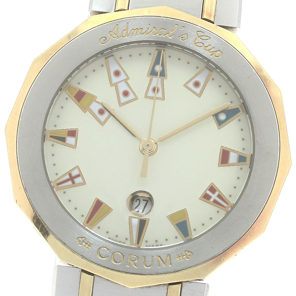 CORUM Admirals cup 99.810.21V-52 Date beige Dial Quartz Men's Watch_876550