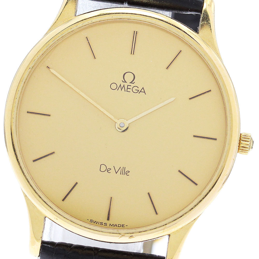 OMEGA De Ville Round Gold Dial Quartz Men's Watch_876583