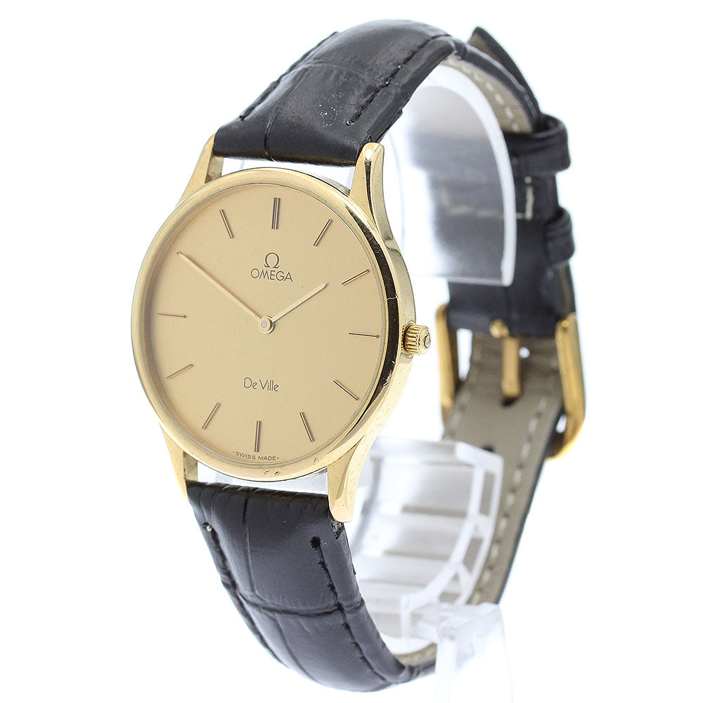 OMEGA De Ville Round Gold Dial Quartz Men's Watch_876583