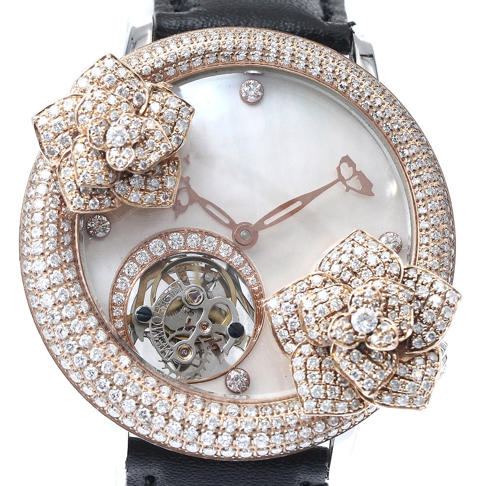 MEMORIGIN Butterfly rose 4894379224445 Diamond Bezel White shell Dial Hand Winding Ladies Watch_876632