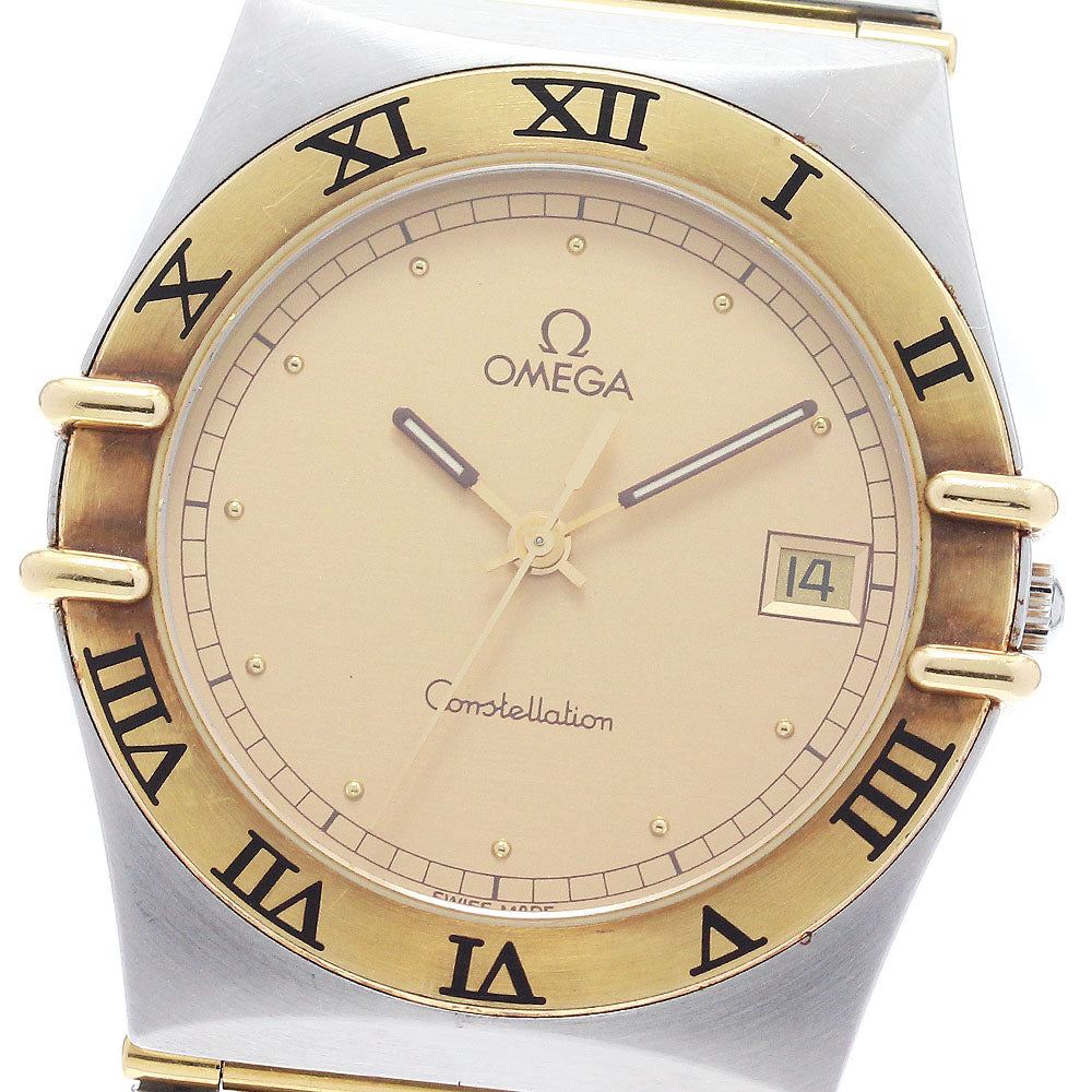 OMEGA Constellation 1210.10 YG bezel Full bar Gold Dial Quartz Men's_876744