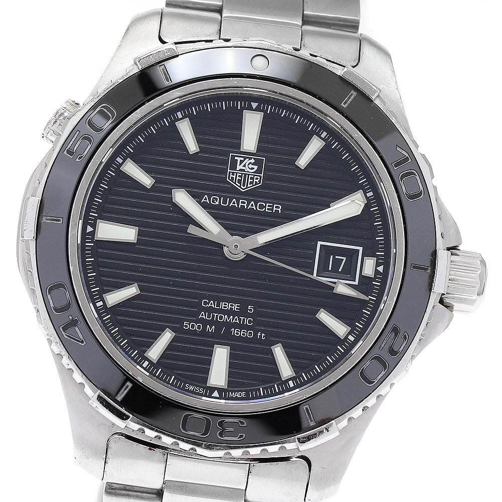 TAG HEUER Aquaracer Caliber 5 WAK2110 Date Black Dial Automatic Men's _876758