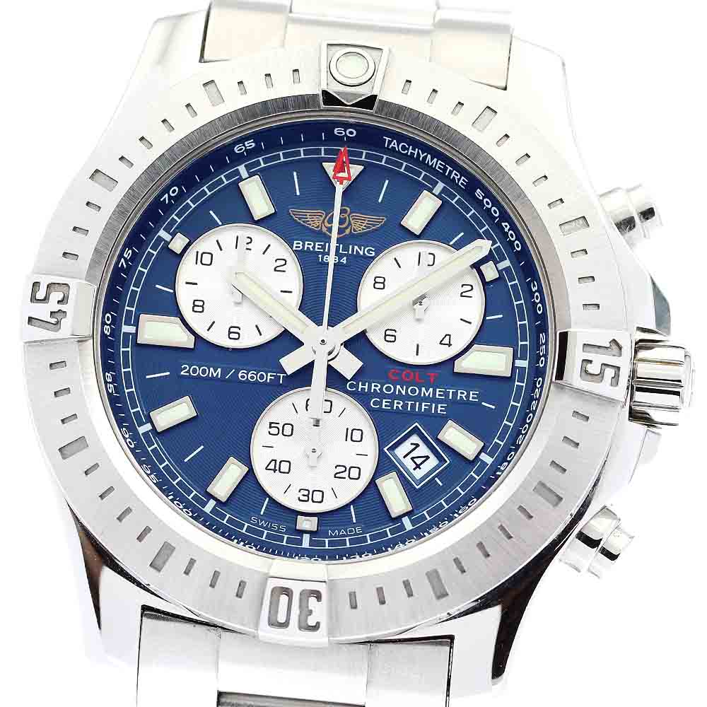 BREITLING Colt A73388 Chronograph Navy Dial Quartz Men's Watch_876990
