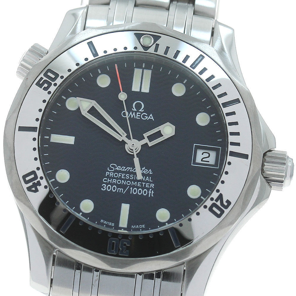 OMEGA Seamaster300 2552.80 Date Navy Dial Automatic Boy's Watch_876991