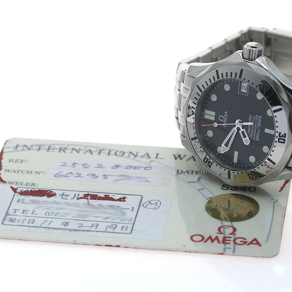 OMEGA Seamaster300 2552.80 Date Navy Dial Automatic Boy's Watch_876991