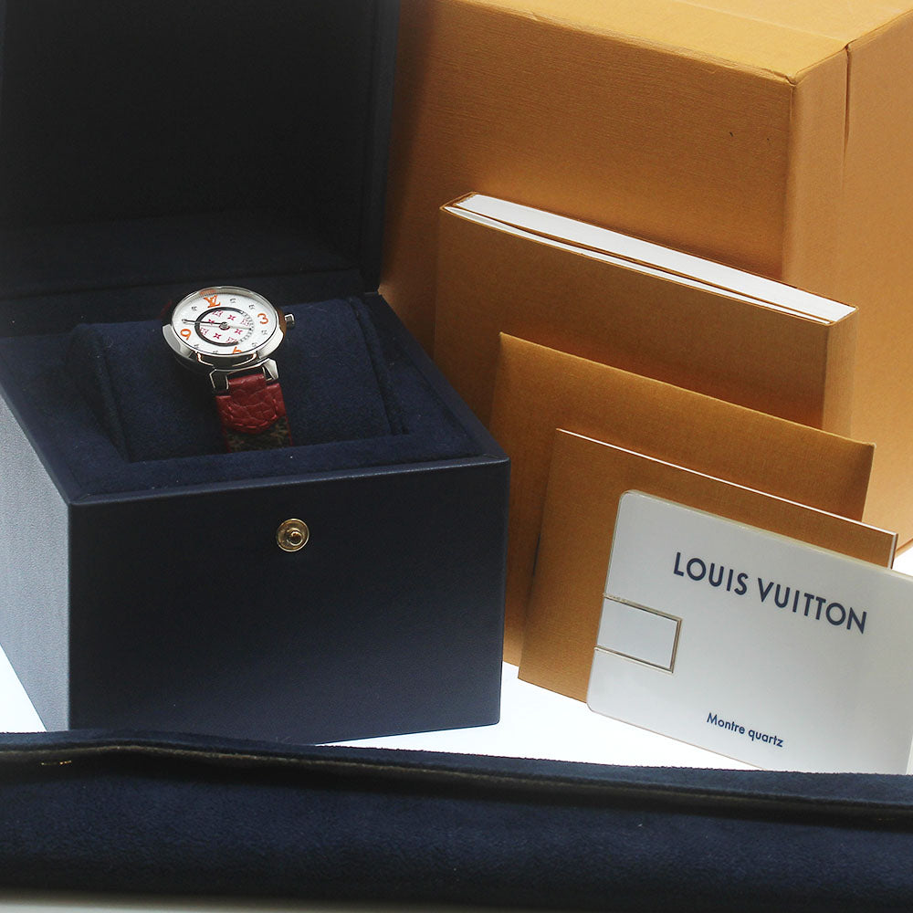 LOUIS VUITTON Tambour PM Monogram Fuchsia & Orange QA146Z 8P diamond_876995