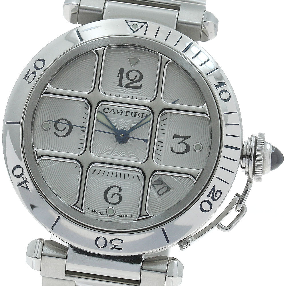 CARTIER Pasha 38 Grid W3104055 Date back skeleton Automatic Men's Watch_876997