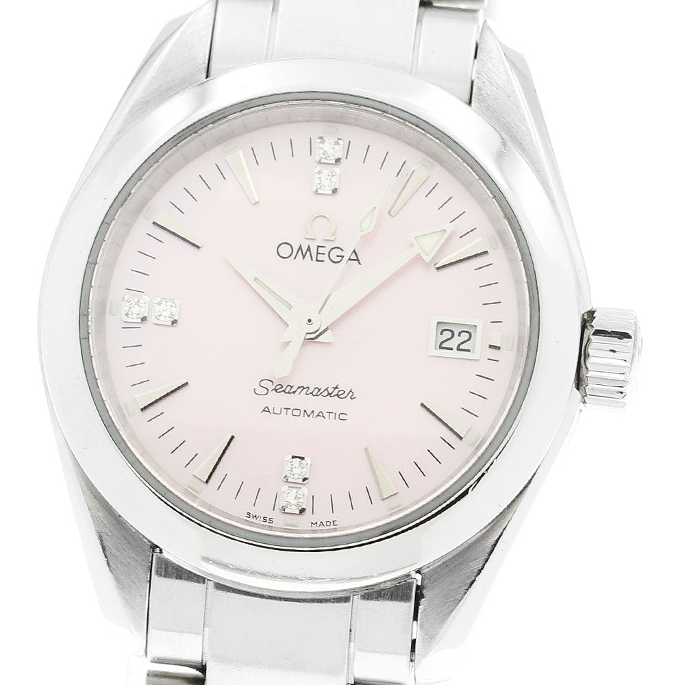 OMEGA Seamaster Aqua Terra 2573.71 6P diamond Pink shell Dial Automatic Ladies Watch_877003