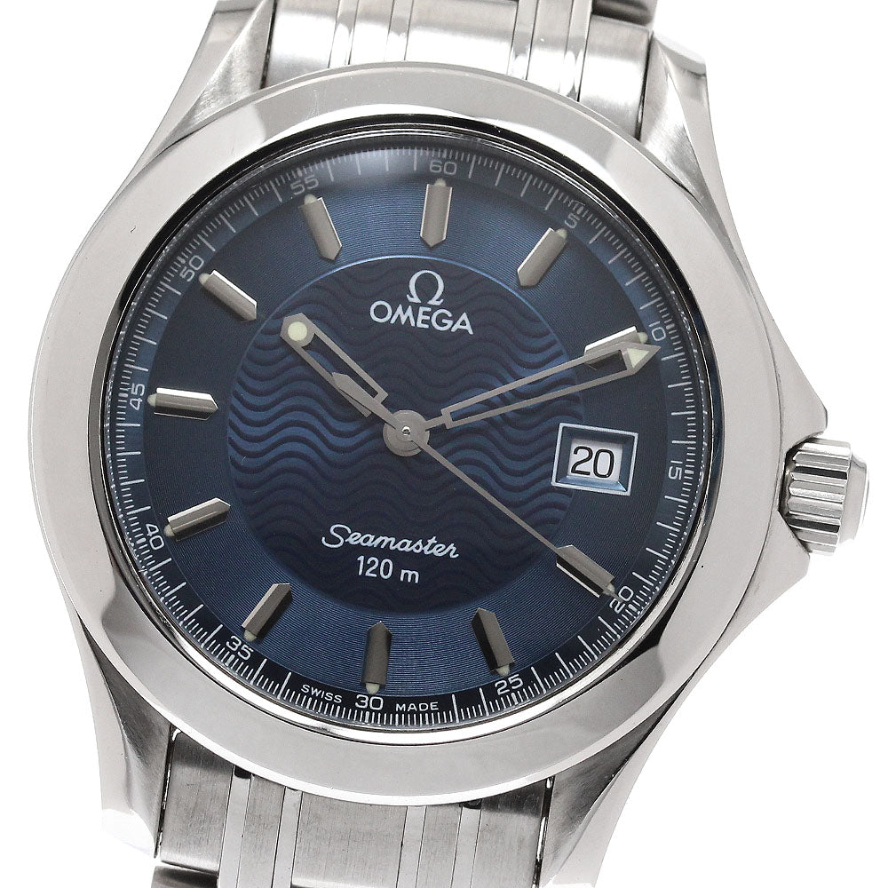 OMEGA Seamaster120 2511.81 Date Navy Dial Quartz Men's Watch_877020