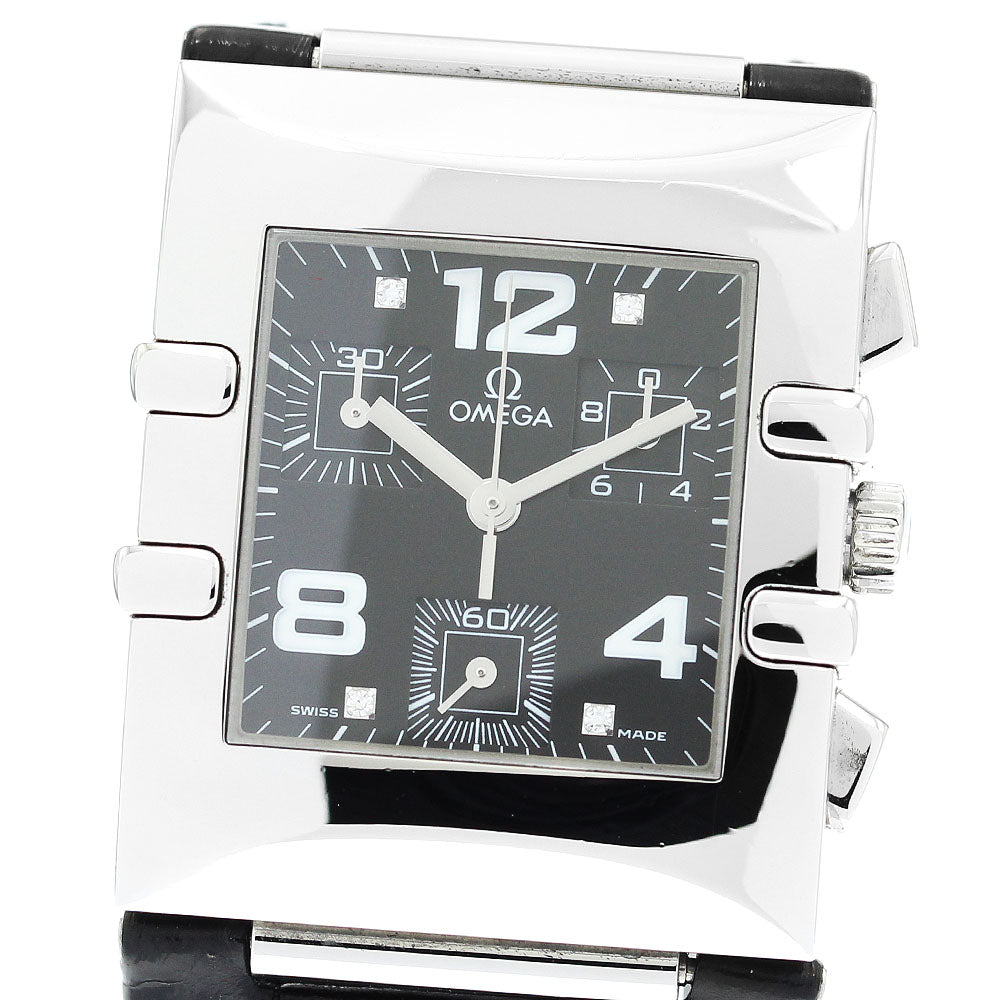 OMEGA Constellation Quadra 1841.55.11 4P Diamond Chronograph black Dial Quartz Ladies Watch_877024