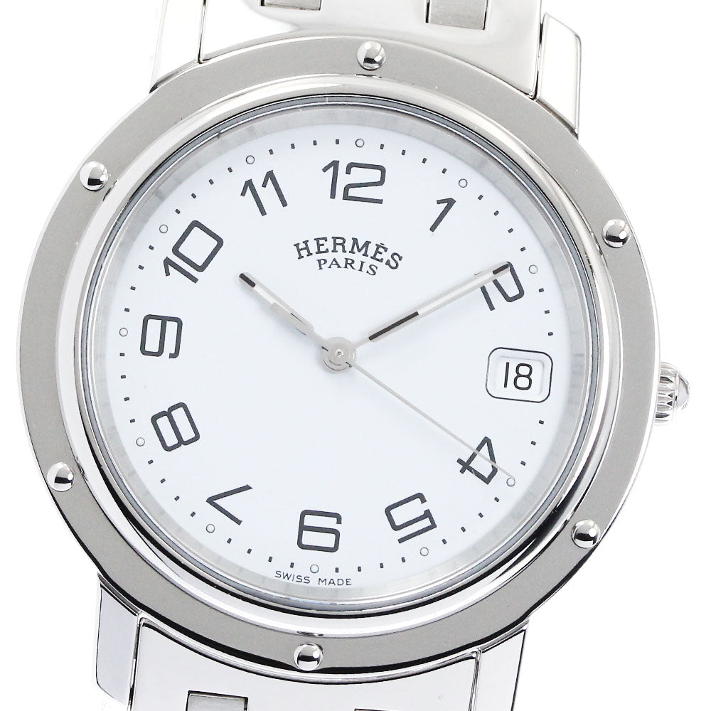 HERMES Clipper CL6.710 Date White Dial Quartz Men's Watch_877036