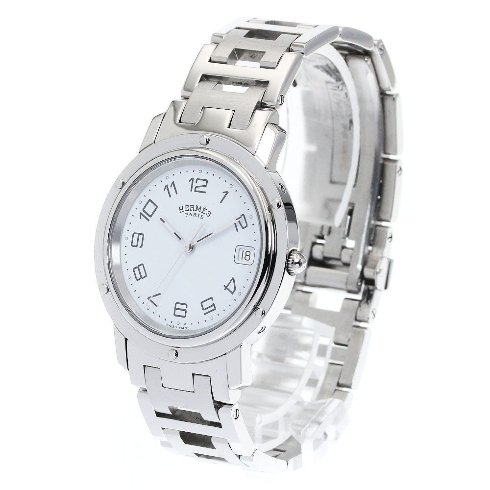 HERMES Clipper CL6.710 Date White Dial Quartz Men's Watch_877036