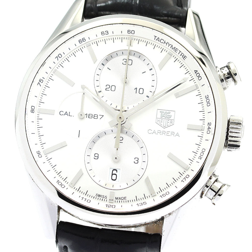 TAG HEUER Carrera CAL.1887 CAR2111-2 Chronograph Silver Dial Automatic Men's Watch_877057