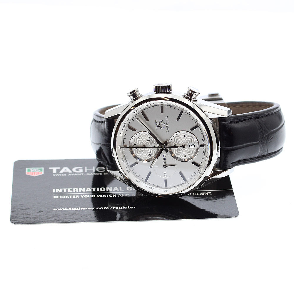TAG HEUER Carrera CAL.1887 CAR2111-2 Chronograph Silver Dial Automatic Men's Watch_877057