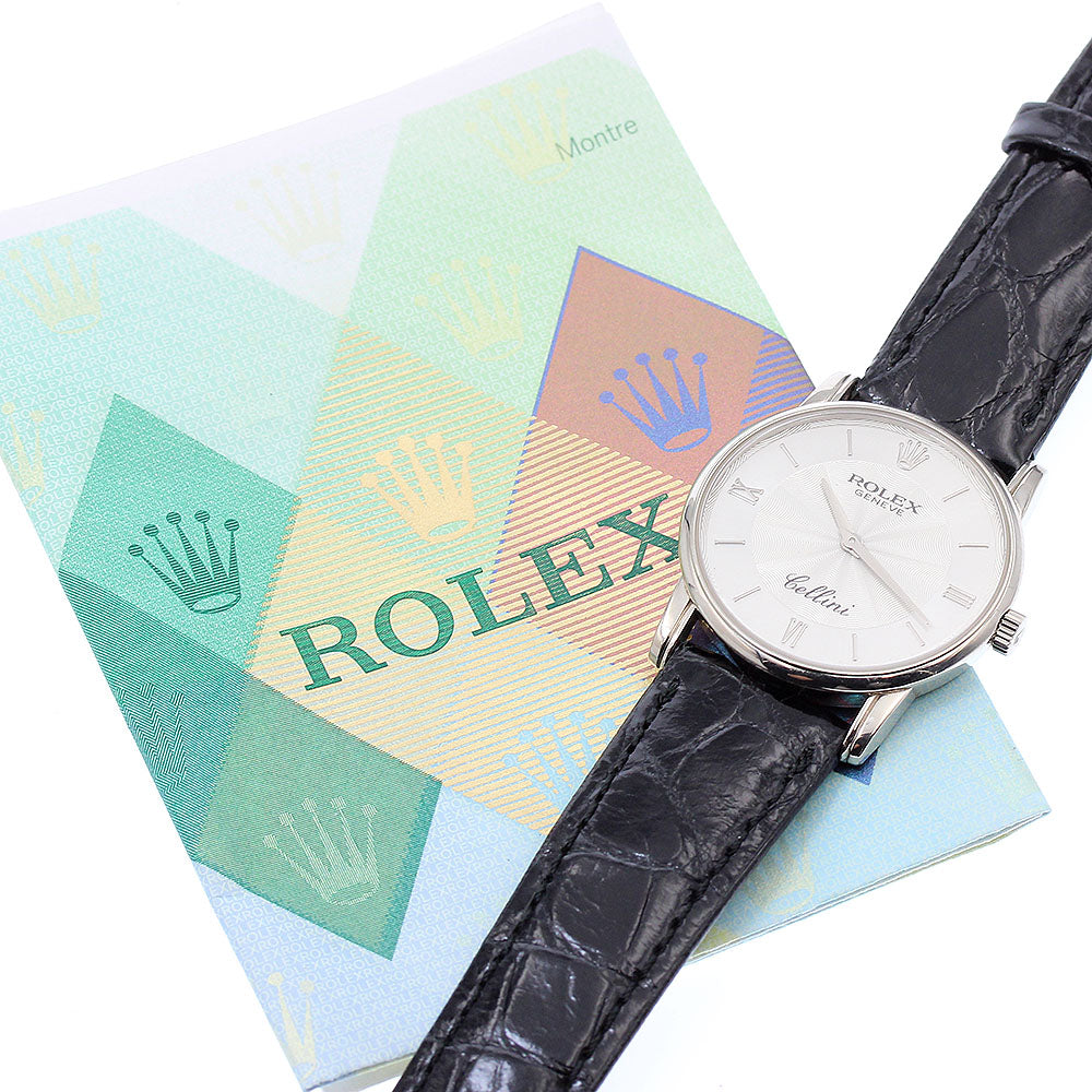 ROLEX Cellini 5116 K18WG Cal.1602 Silver Dial Hand Winding Men's Watch_877075