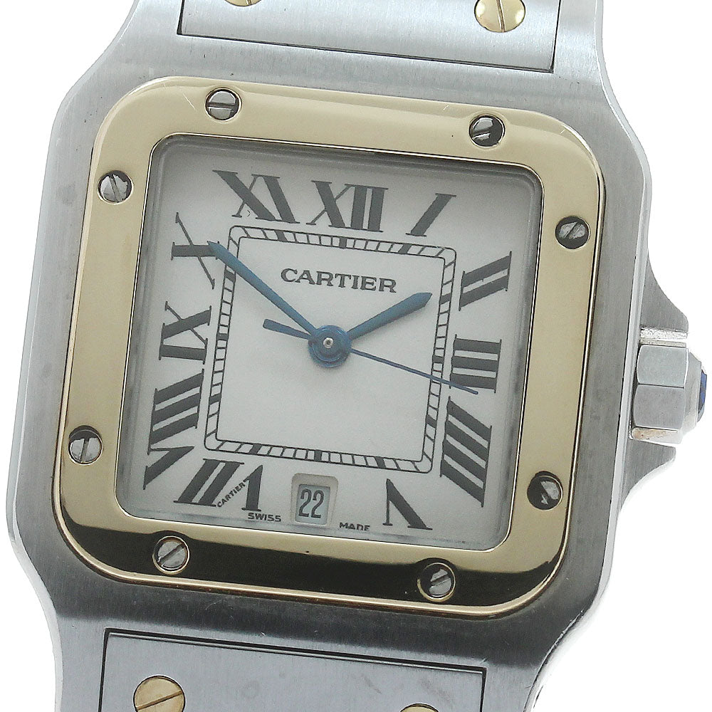 CARTIER Santos Galbe LM YG2 tone Beige Dial Quartz Men's Watch_877088