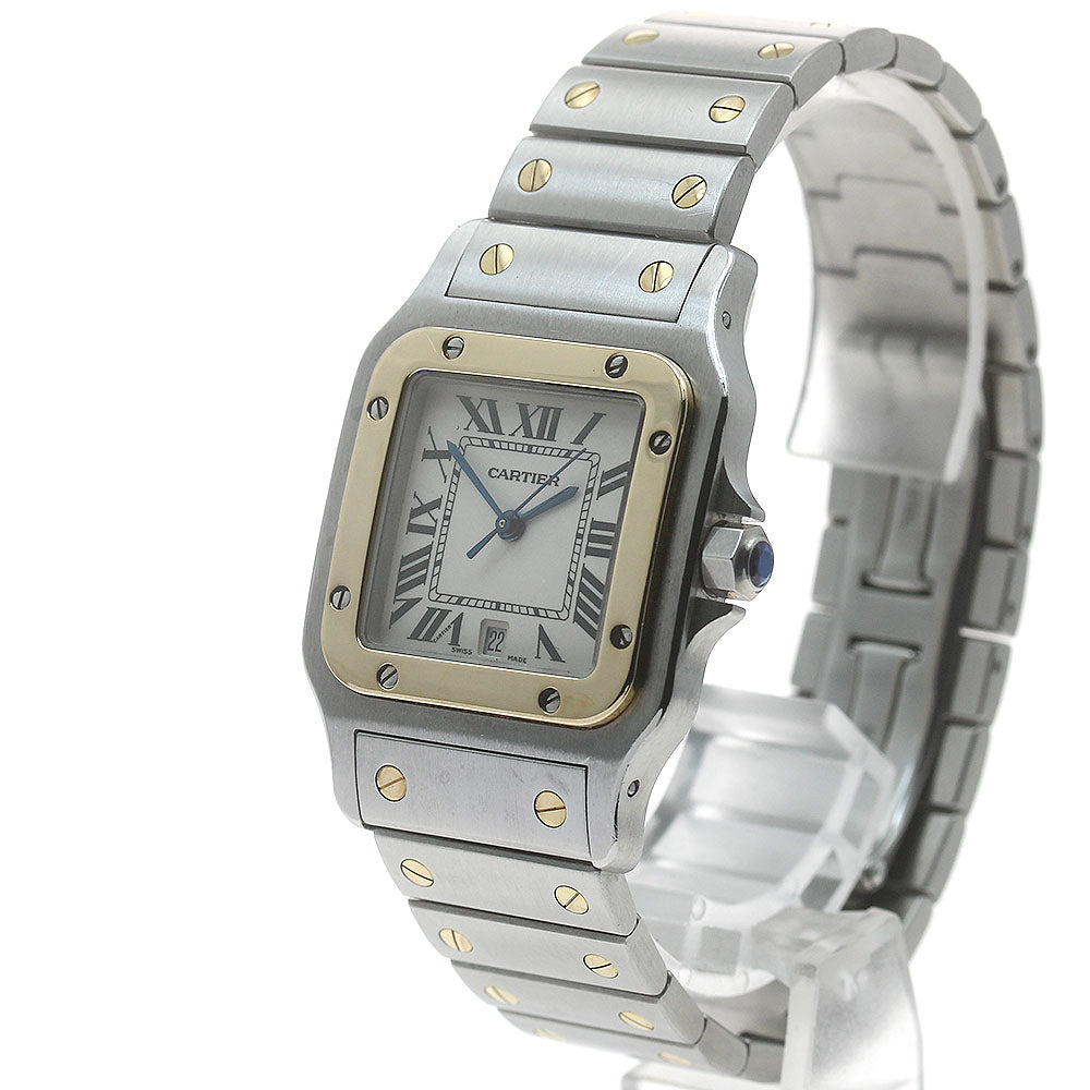 CARTIER Santos Galbe LM YG2 tone Beige Dial Quartz Men's Watch_877088