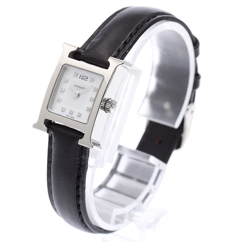 HERMES H watch mini HH1.110 Index diamond White shell Dial Quartz Ladies Watch_877129