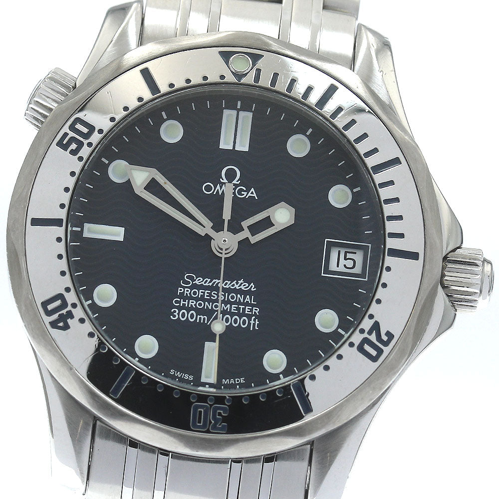 OMEGA Seamaster300 2552.80 Date Navy Dial Automatic Boy's Watch_877135