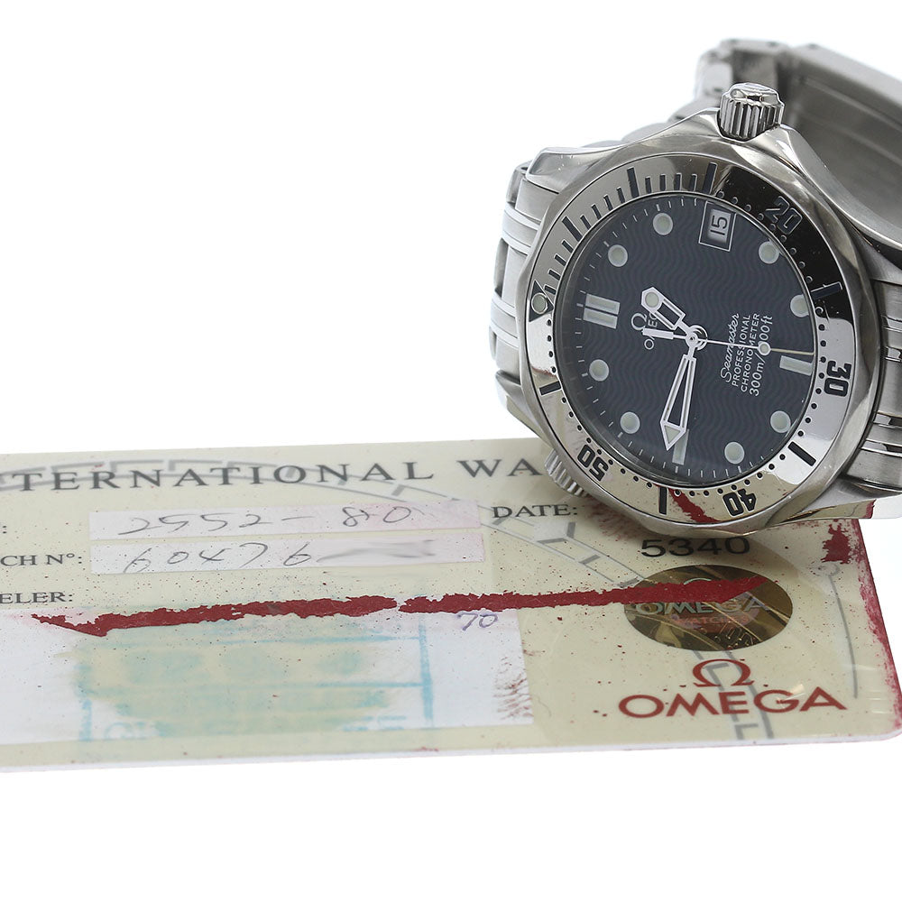 OMEGA Seamaster300 2552.80 Date Navy Dial Automatic Boy's Watch_877135