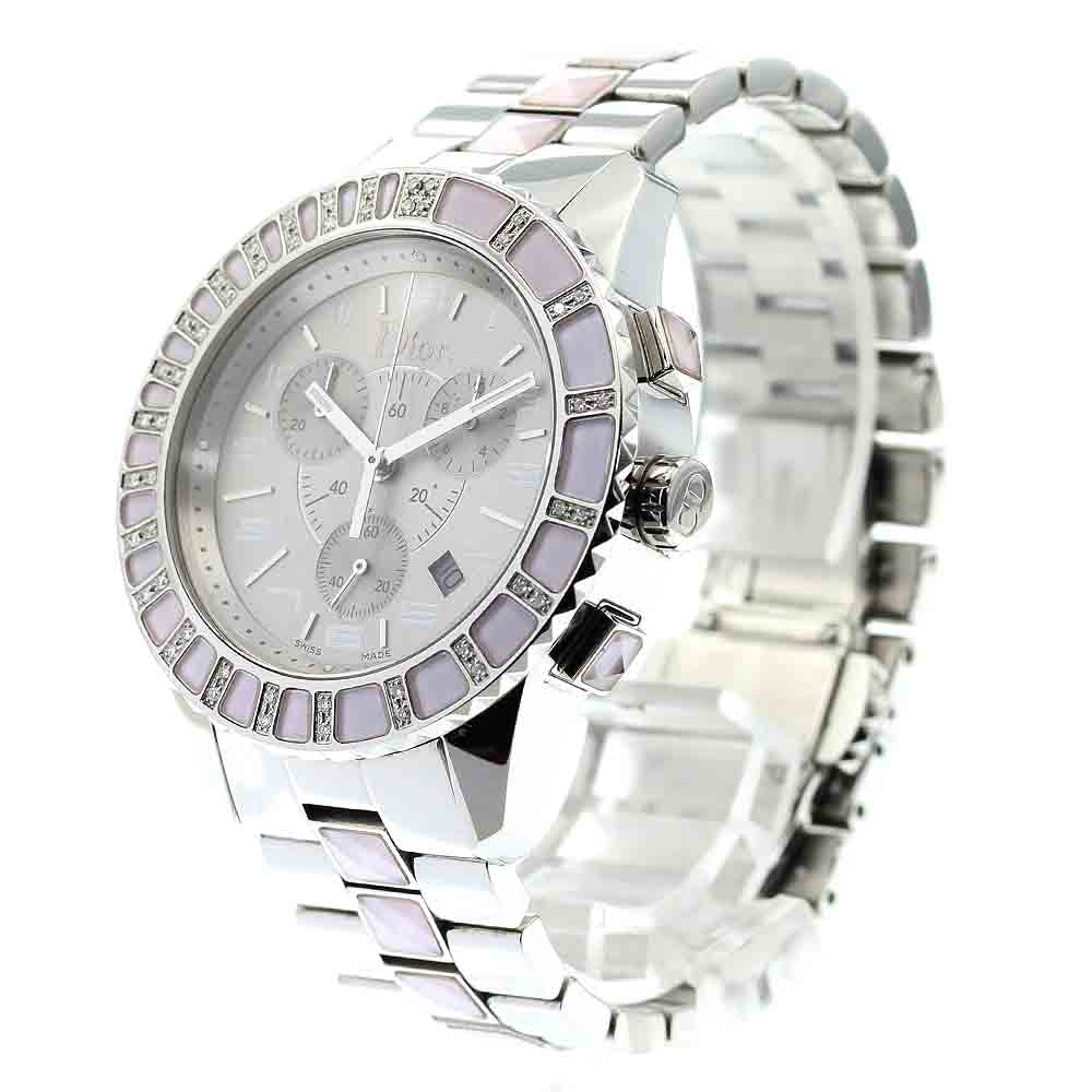 Dior crystal CD114315 Chronograph Date Silver Dial Quartz Boy's Watch_877166