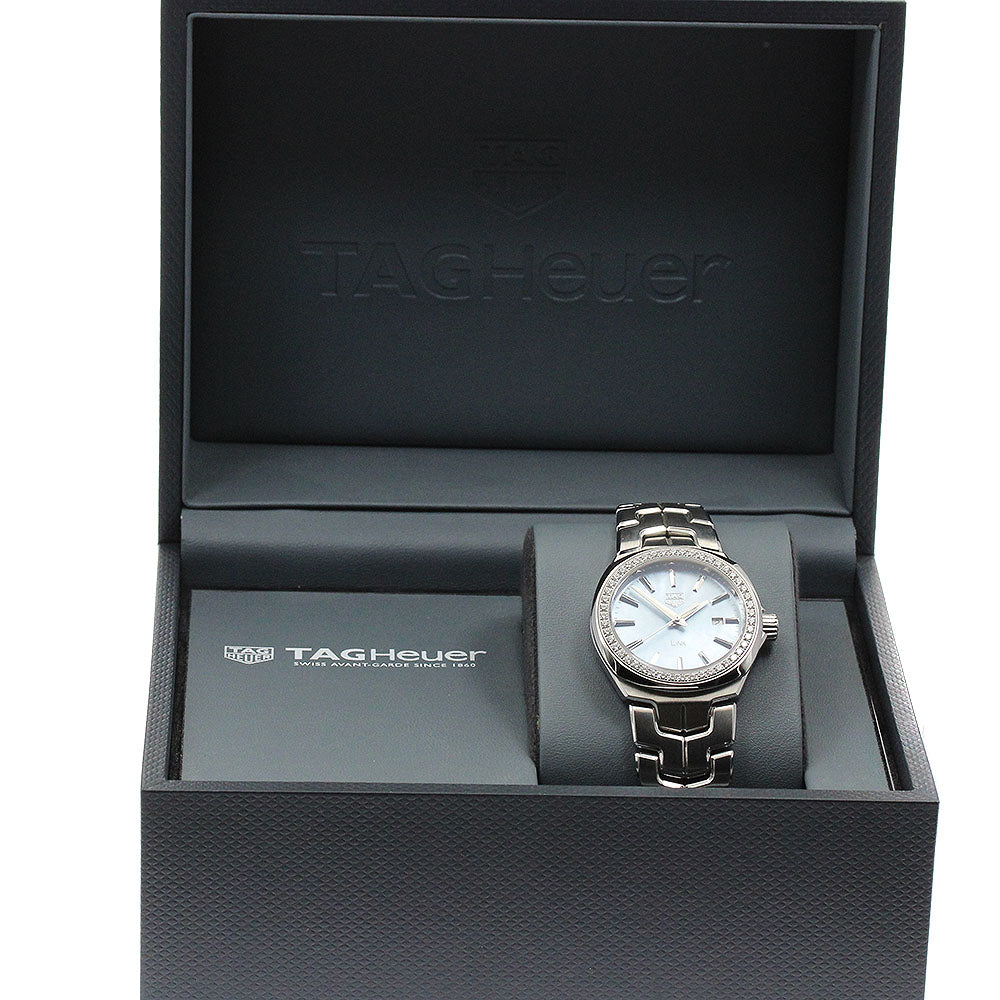 TAG HEUER Link WBC1315 Diamond Bezel Blue shell Dial Quartz Ladies Watch_877187
