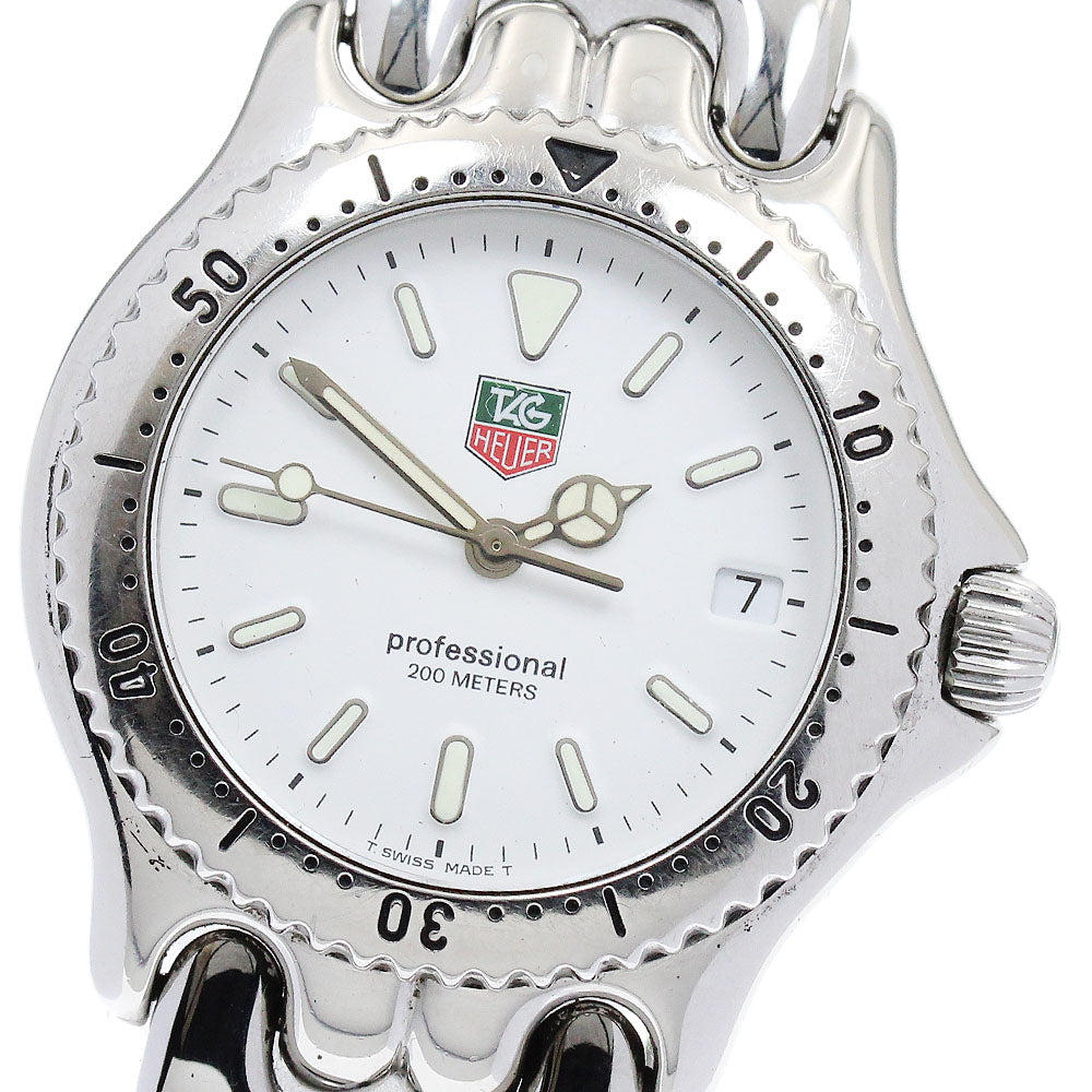 TAG HEUER S/el S90.813 Date white Dial Quartz Boy's Watch_877200