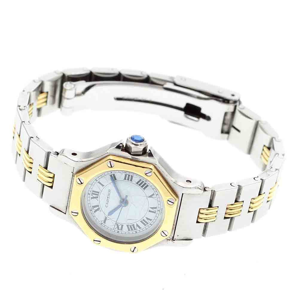 CARTIER Santos Octagon SM Godron's Breath white Dial Automatic Ladies Watch_877207