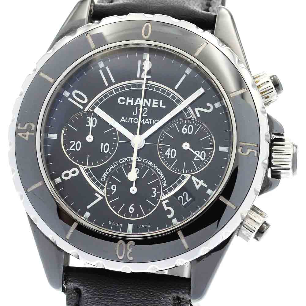 CHANEL J12 H0938 Black ceramic chronograph black Dial Automatic Men's_877230