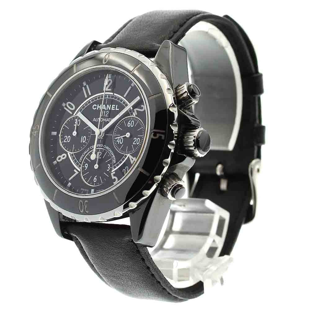 CHANEL J12 H0938 Black ceramic chronograph black Dial Automatic Men's_877230