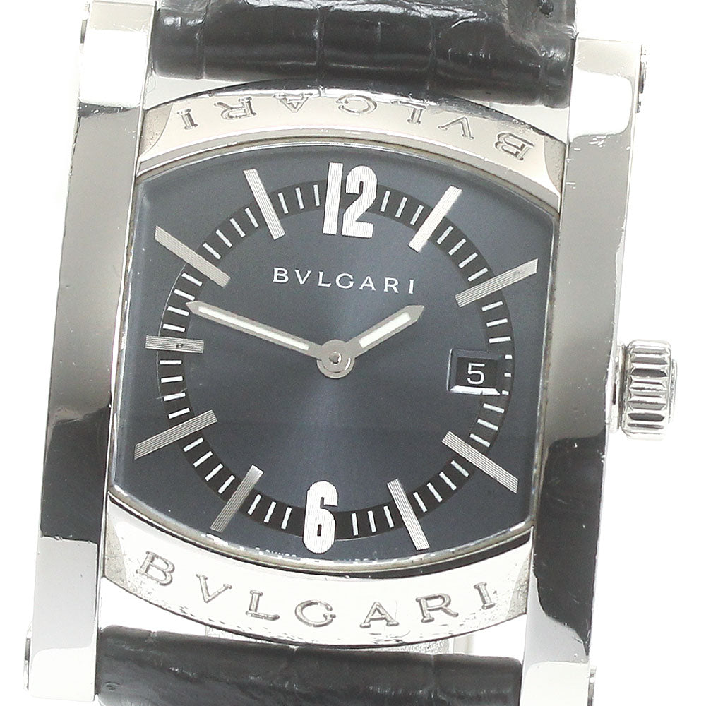 BVLGARI Assioma AA39S Date Dark gray Dial Quartz Boy's Watch_877232