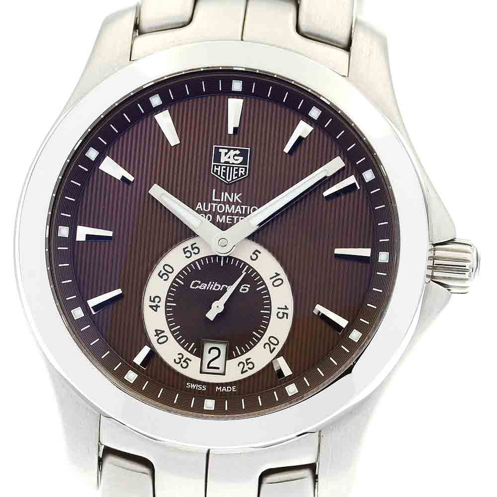 TAG HEUER Link Caliber 6 WJF211C Date Brown Dial Automatic Men's Watch_877253