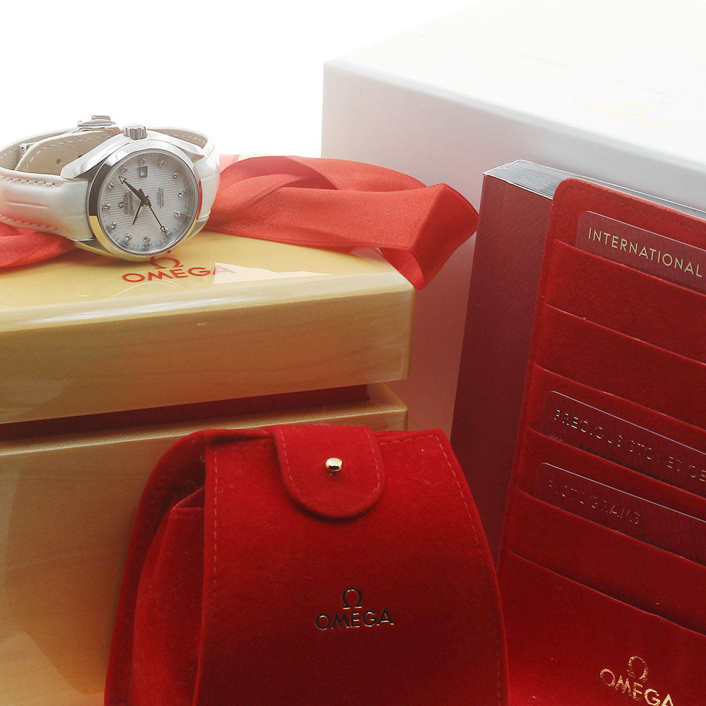 OMEGA Seamaster Aqua Terra 231.13.34.20.55.001 Co-Axial 12P Diamond White shell Dial Automatic Ladies Watch_877275