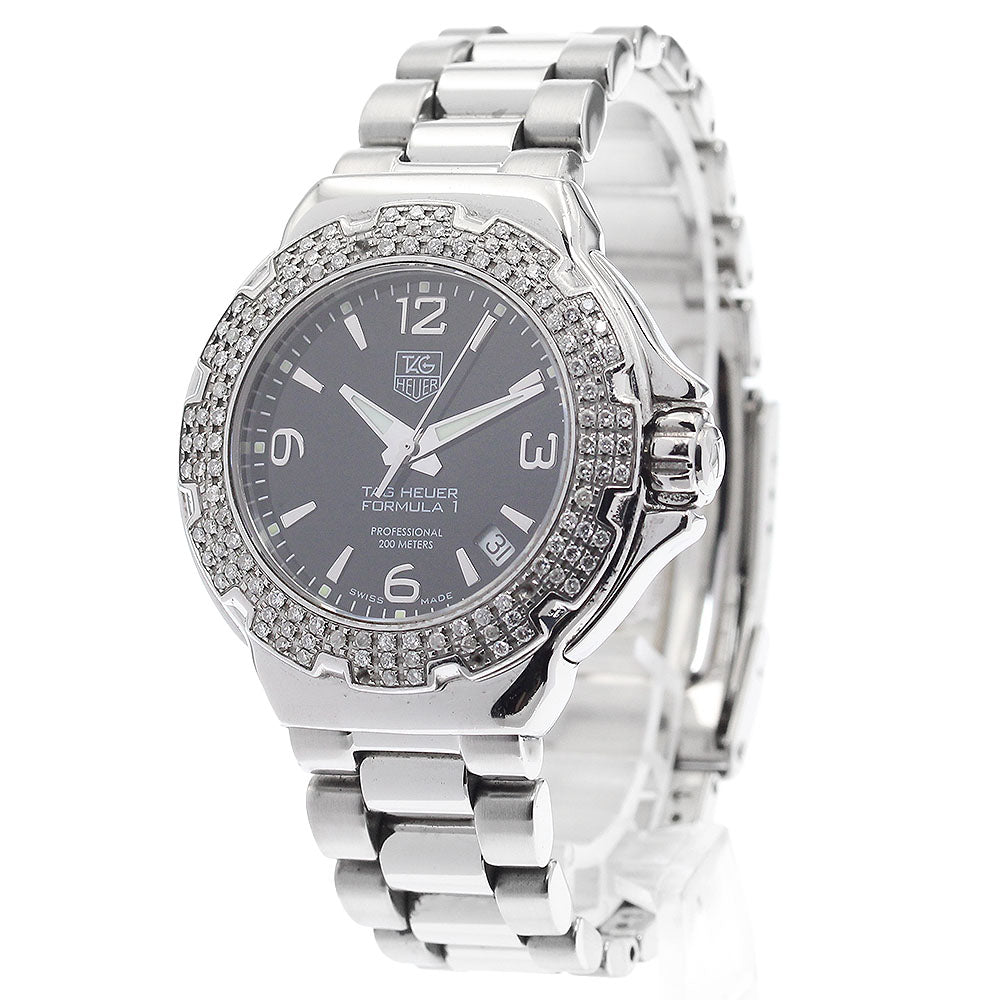 TAG HEUER Formula 1 WAC1214 diamond bezel date black Dial Quartz Ladies_877306