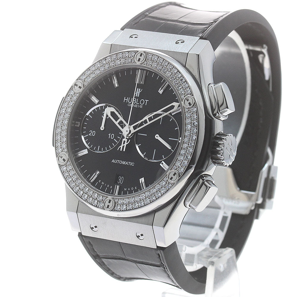 HUBLOT Classic fusion 521.NX.1170.LR.1104 Date chronograph diamond bezel black Dial Automatic Men's Watch_877345