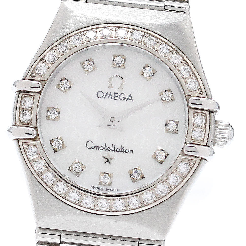 OMEGA Constellation 1460.75 12P Diamond Bezel White Shell Dial White shell Dial Quartz Ladies Watch_877346