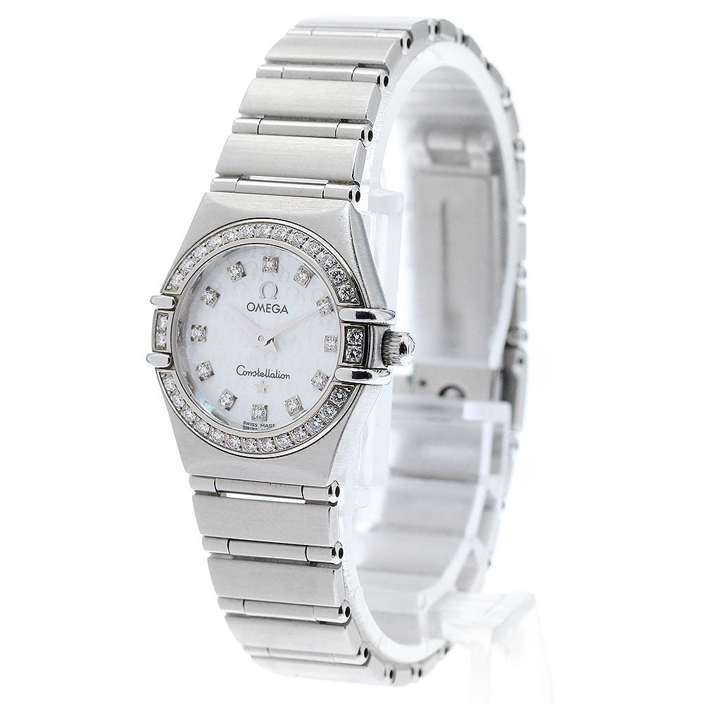 OMEGA Constellation 1460.75 12P Diamond Bezel White Shell Dial White shell Dial Quartz Ladies Watch_877346