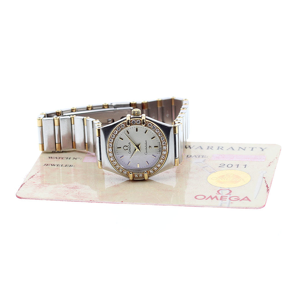 OMEGA Constellation 1377.30 diamond bezel half bar Quartz Ladies Watch_877370