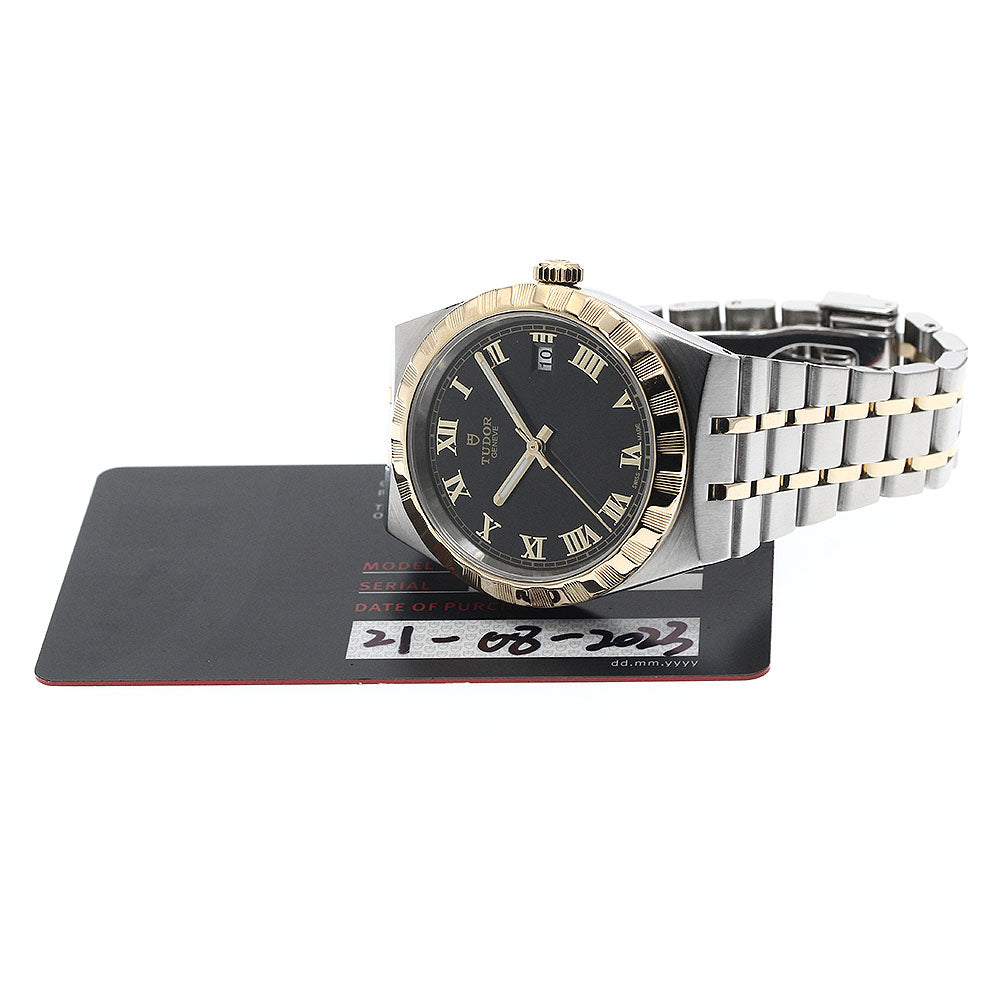TUDOR Royal 28503 Date YG2 tone Black Dial Automatic Men's Watch_877402