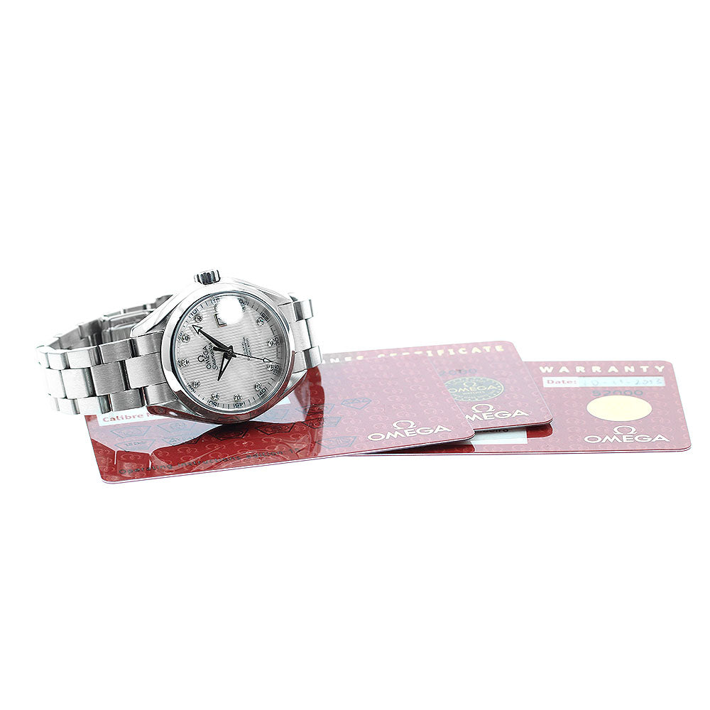 OMEGA Seamaster Aqua Terra 231.10.34.20.55.001 Co-Axial 12P Diamond White shell Dial Automatic Ladies Watch_877409