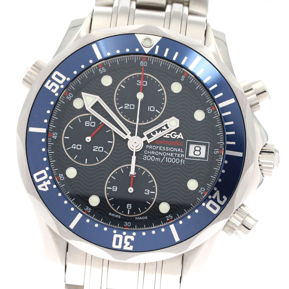 OMEGA Seamaster300 2225.80 Chronograph Date Navy Dial Automatic Men's_877442