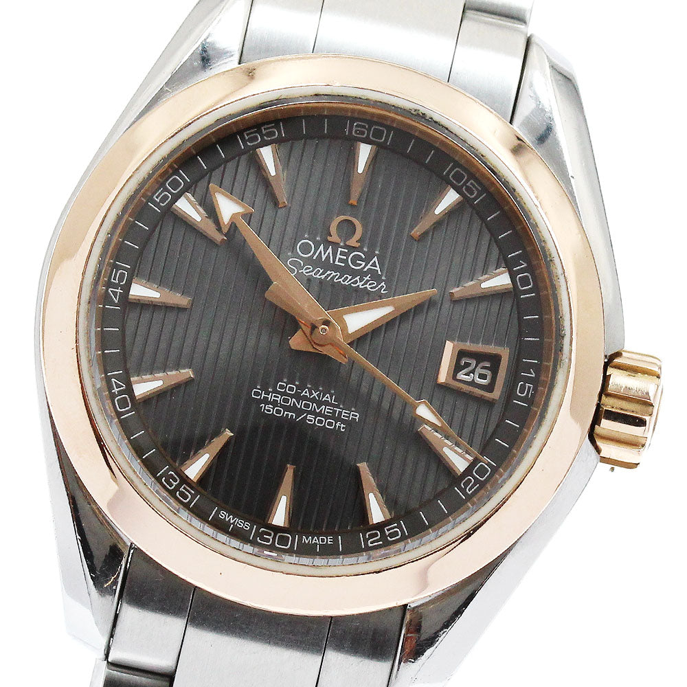 OMEGA Seamaster Aqua Terra 150M K18PGBezel Date Automatic Ladies Watch_877586