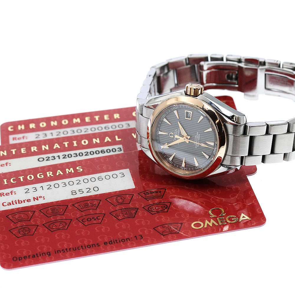 OMEGA Seamaster Aqua Terra 150M K18PGBezel Date Automatic Ladies Watch_877586