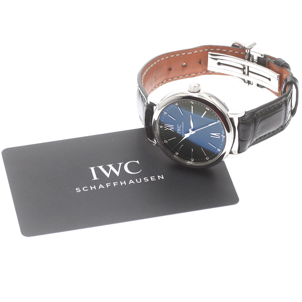 IWC SCHAFFHAUSEN Portofino Automatic 34 IW357405 12P diamond Moss green Dial Automatic Ladies Watch_877654