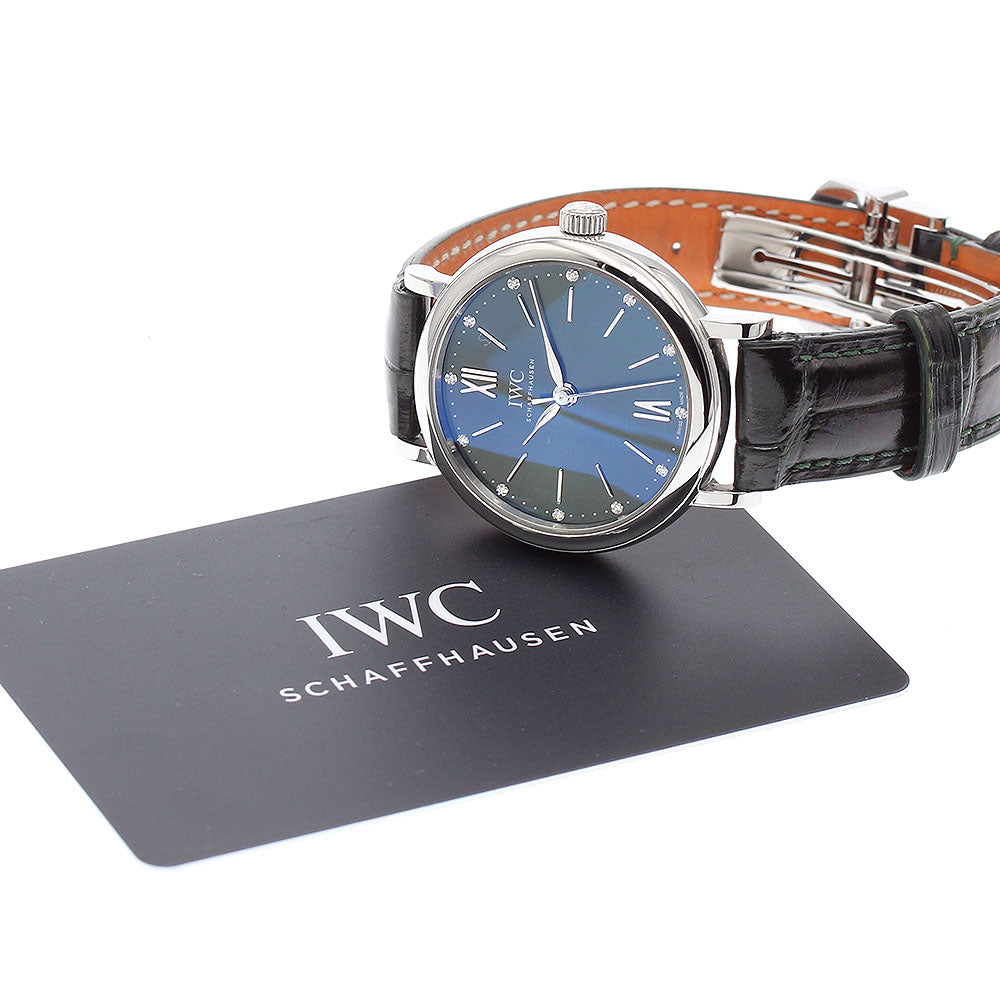 IWC SCHAFFHAUSEN Portofino Automatic 34 IW357405 12P diamond Moss green Dial Automatic Ladies Watch_877657