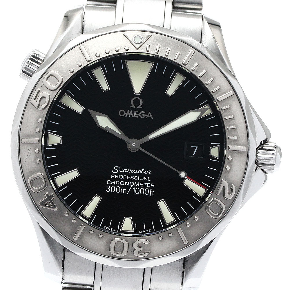 OMEGA Seamaster300 2230.50 WG bezel Date Black Dial Automatic Men's Watch_877675