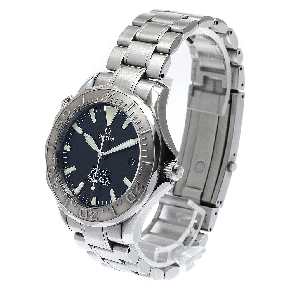 OMEGA Seamaster300 2230.50 WG bezel Date Black Dial Automatic Men's Watch_877675
